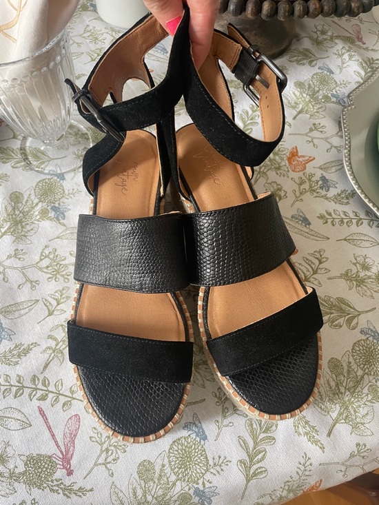 Crown Vintage Shoes - Crown Vintage Daylen Black Espadrille Platform Sandals Size 7M
